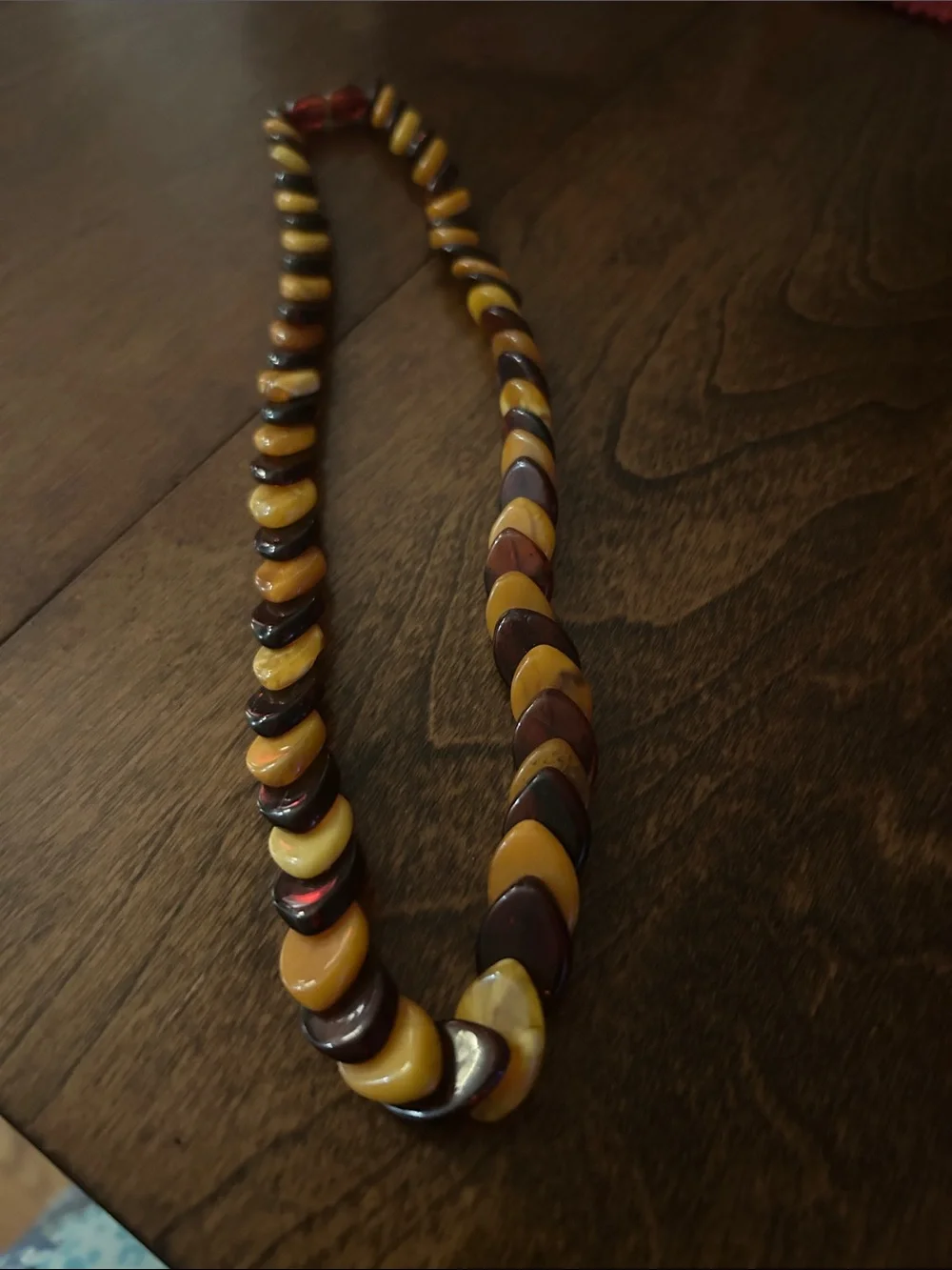 Yellow and Brown Resin Link Necklace